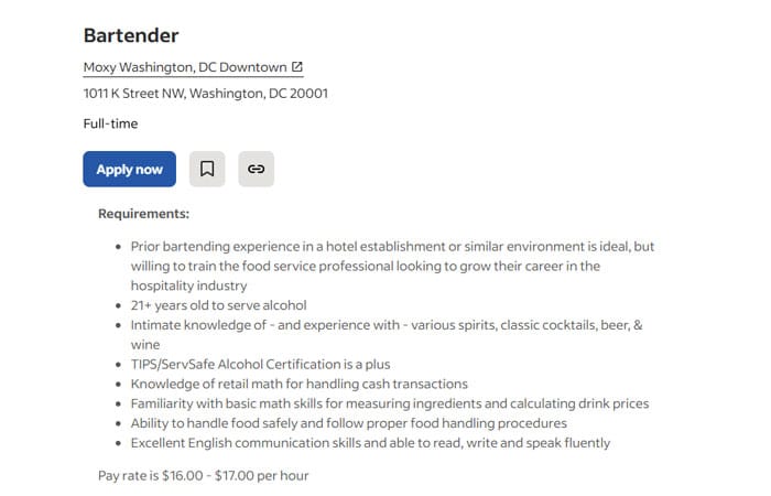 Bartender Resume Objective