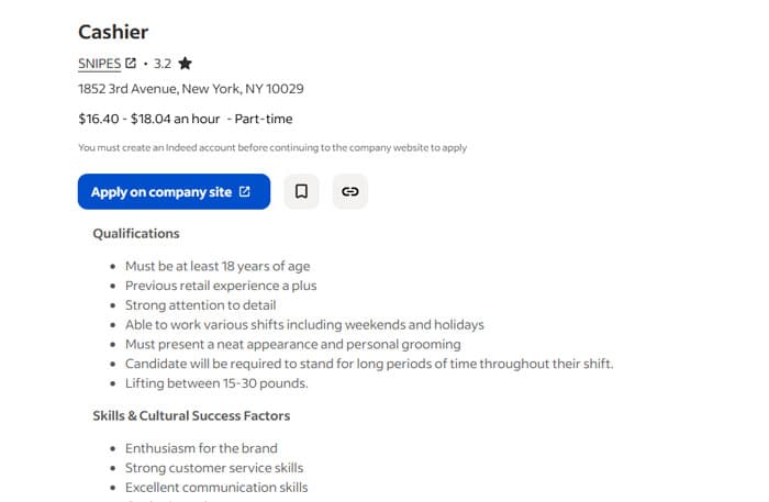 Cashier resume objective