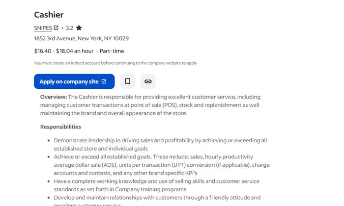 Cashier resume objective