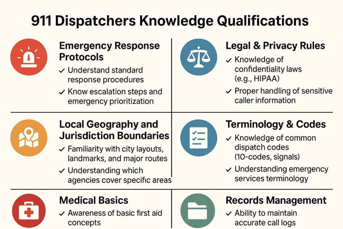 911 dispatchers Knowledge Qualifications