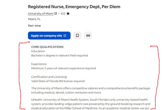 Nurse sample requirements