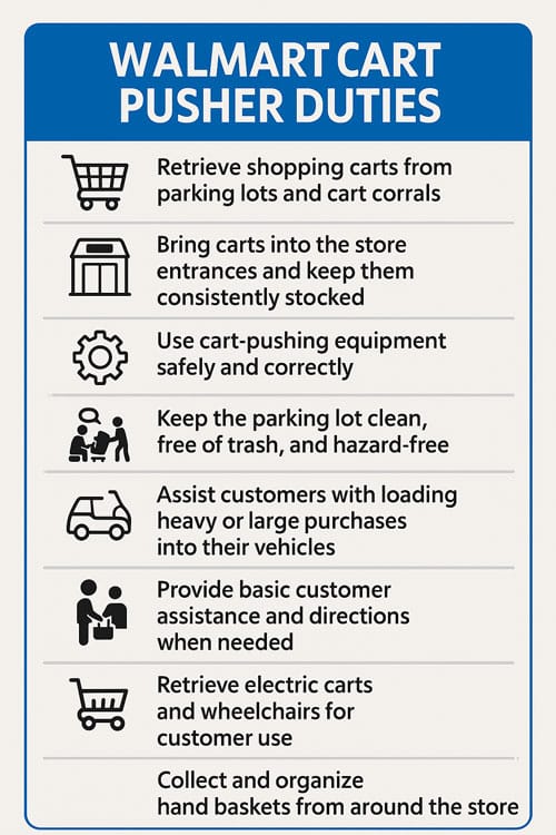Walmart cart pusher duties