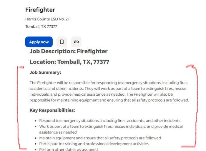 firefighter sample duties